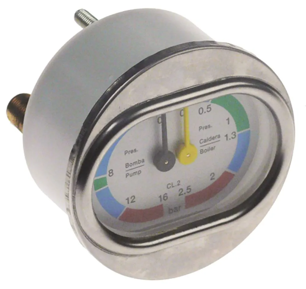 Manometer für Espressomaschine QualityEspresso-Futurmat 0-2,5/0-16bar