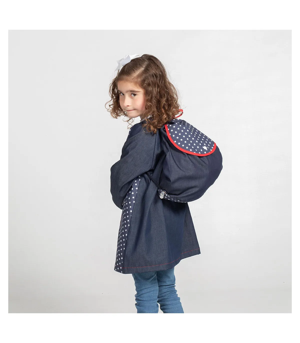 Astro-Rucksack mit Sternendruck aus saphirblauem Denim-Stoff GARY'S UNIFORMS 360002