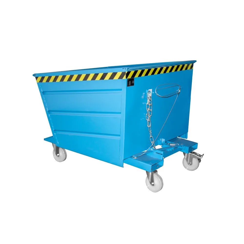 Bauer® Kippbehälter kompakt, lackiert, Volumen 1 m³, RAL 5012 lichtblau