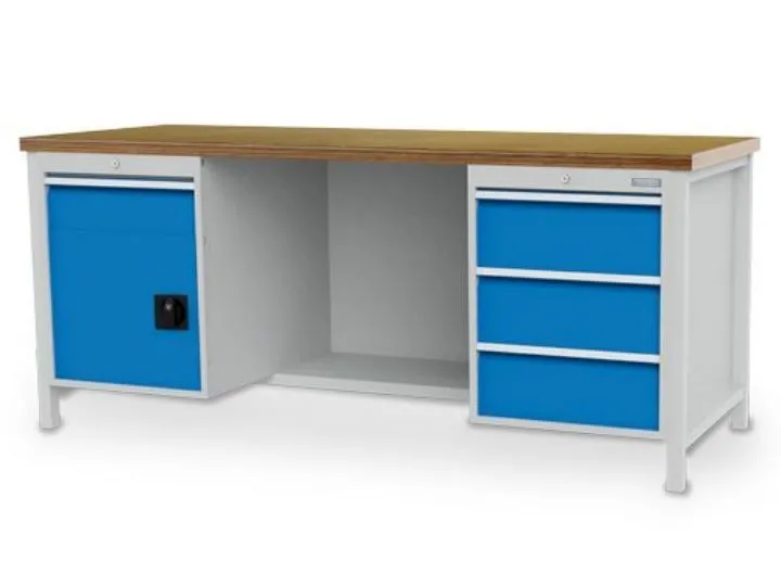 Bedrunka+Hirth Kastenwerkbank 4 Schubladen mit Einzelauszugssperre 2000 x 750 x 859 mm