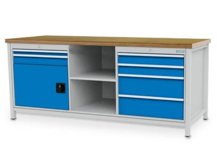 Bedrunka+Hirth Kastenwerkbank 6 Schubladen mit Griffschalenschloss 2000 x 750 x 959 mm