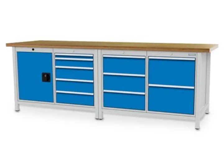 Bedrunka+Hirth Kastenwerkbank mit Tür und Schubladen R 18-24 Maße 2500 x 750 x 859 mm