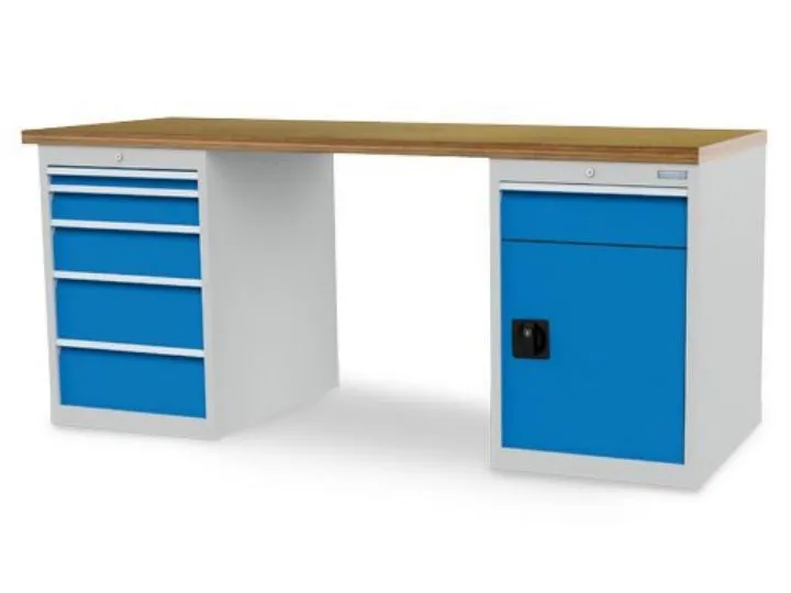 Bedrunka+Hirth Reihenwerkbank mit 6 Vollauszugschubladen 1500 x 750 x 859 mm
