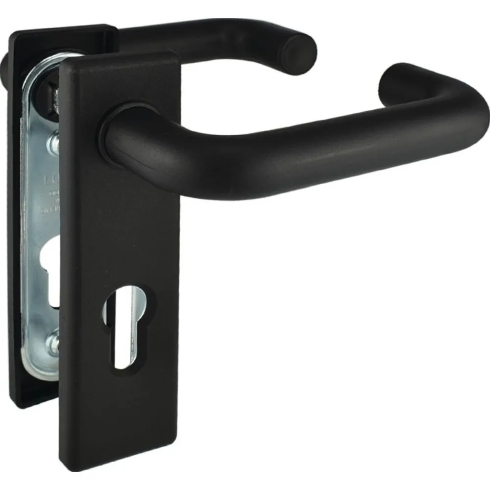 BEVER Feuerschutzgarnitur 80P, für Türstärke 40-57 mm PZ käntig, Kunststoff sw D/D, DIN links / rechts