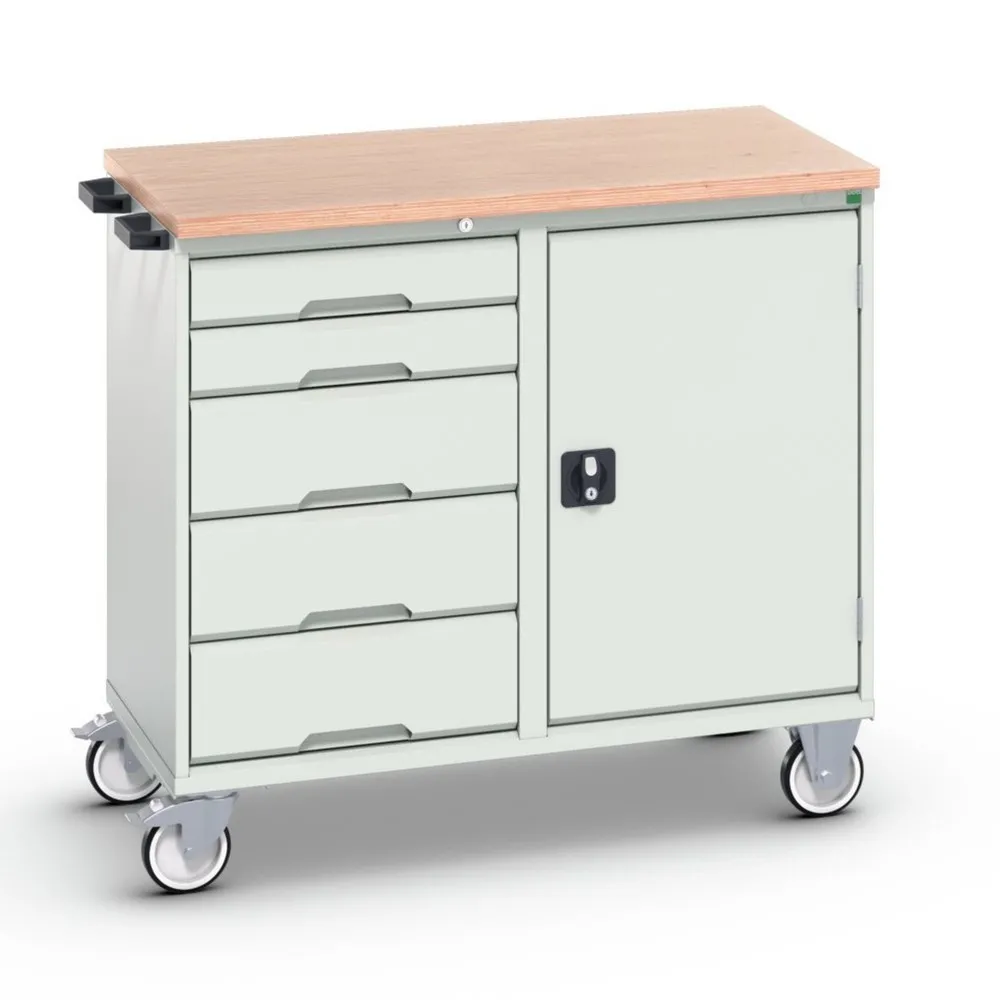 bott verso Montagewagen, mit 5 Schubladen, Tür und Multiplex-Top