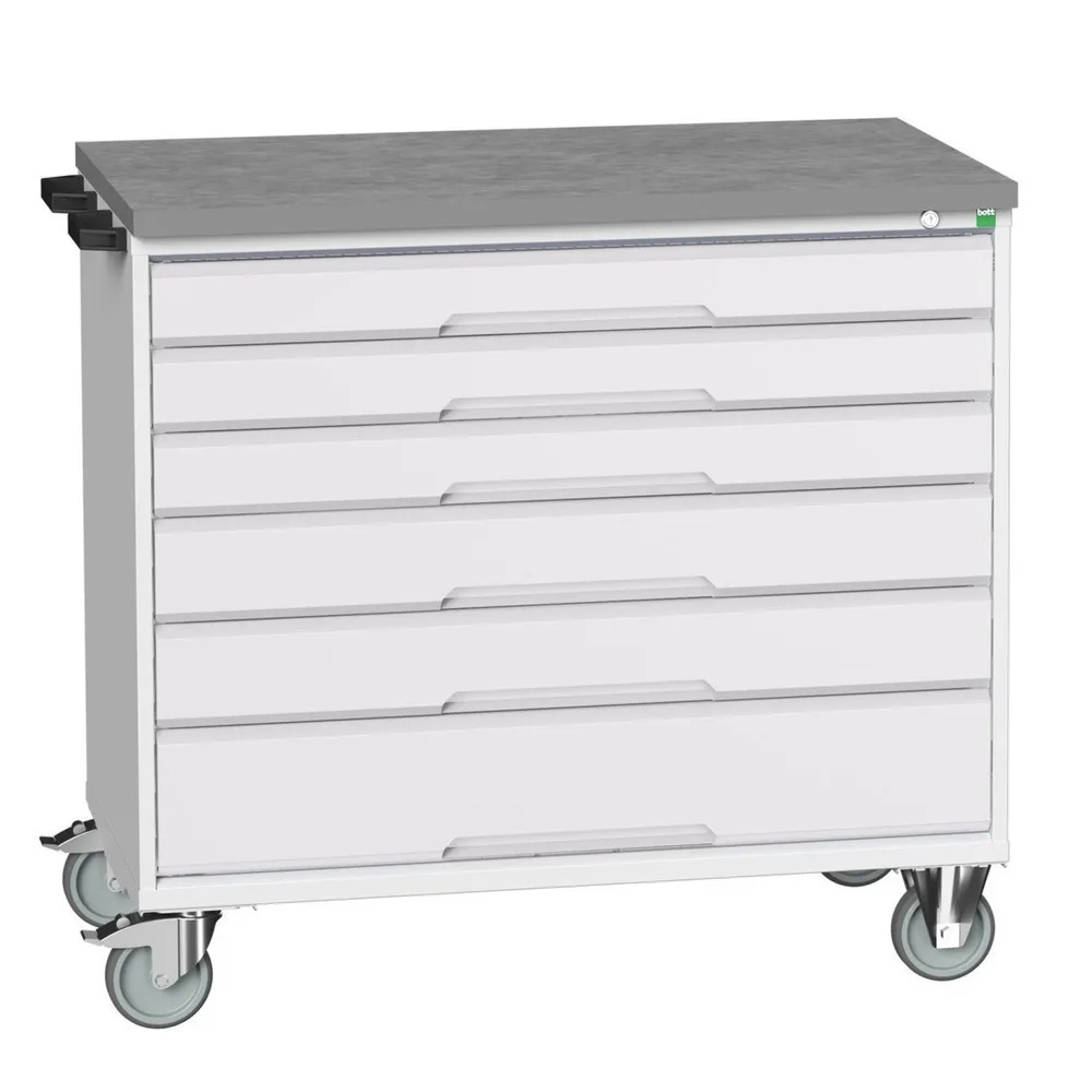 bott verso Werkstattwagen, mit 6 Schubladen und Linoleum-Top, BxTxH: 1050 x 600 x 980 mm