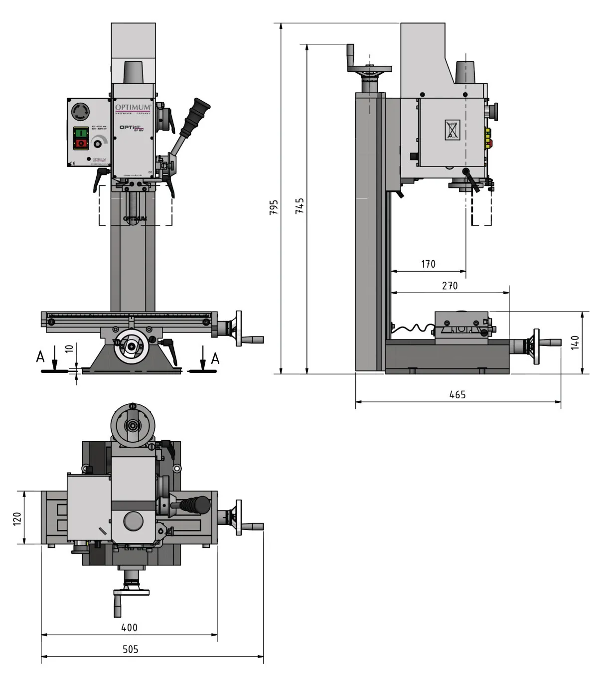 Fräsmaschine mit Geschwindigkeitsvariator BF 16 Verschiedene Optimal