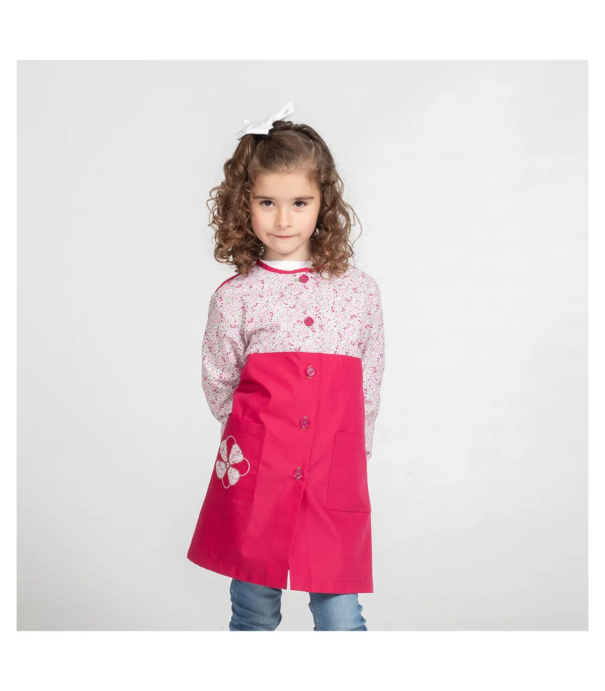 Fuchsia PRIMAVERA Lätzchen mit floraler Stickerei auf der flachen Stofftasche GARY'S UNIFORMS 300004