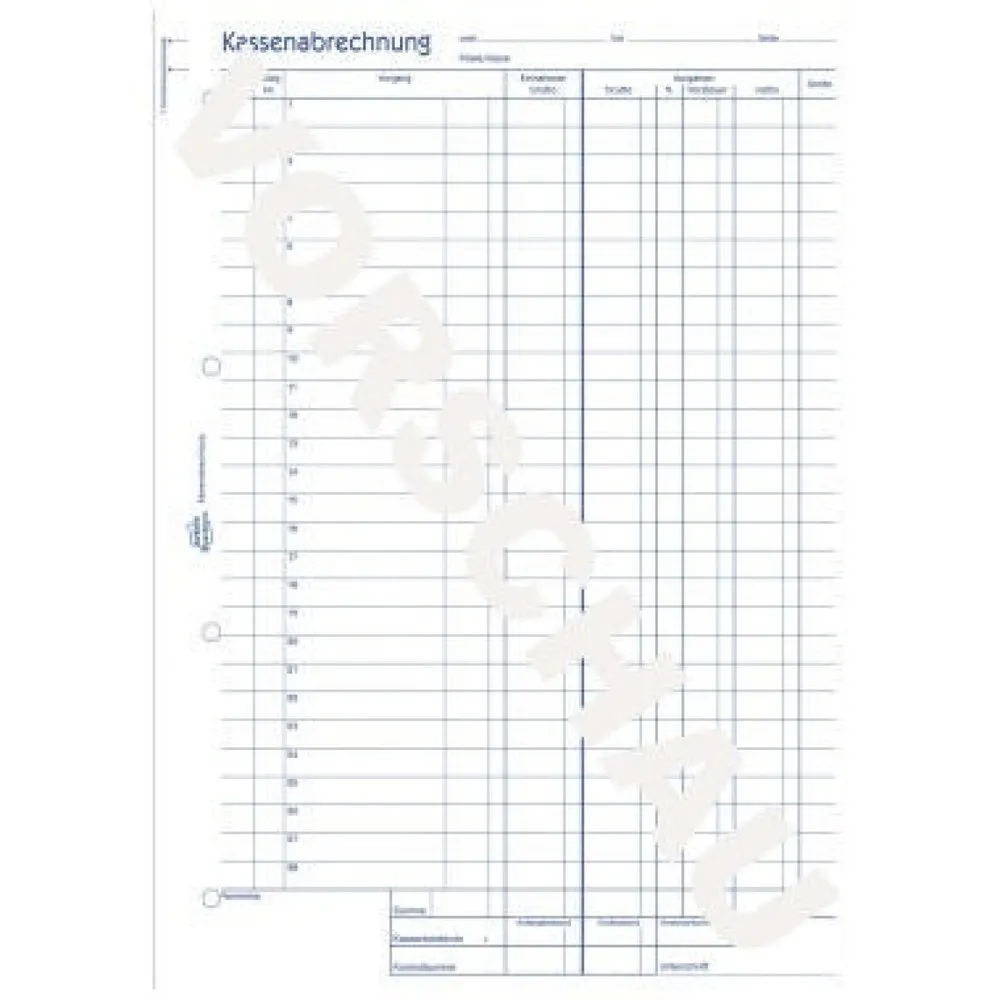 Avery Zweckform Kassenabrechnung 428 DIN A4 2x50Blatt