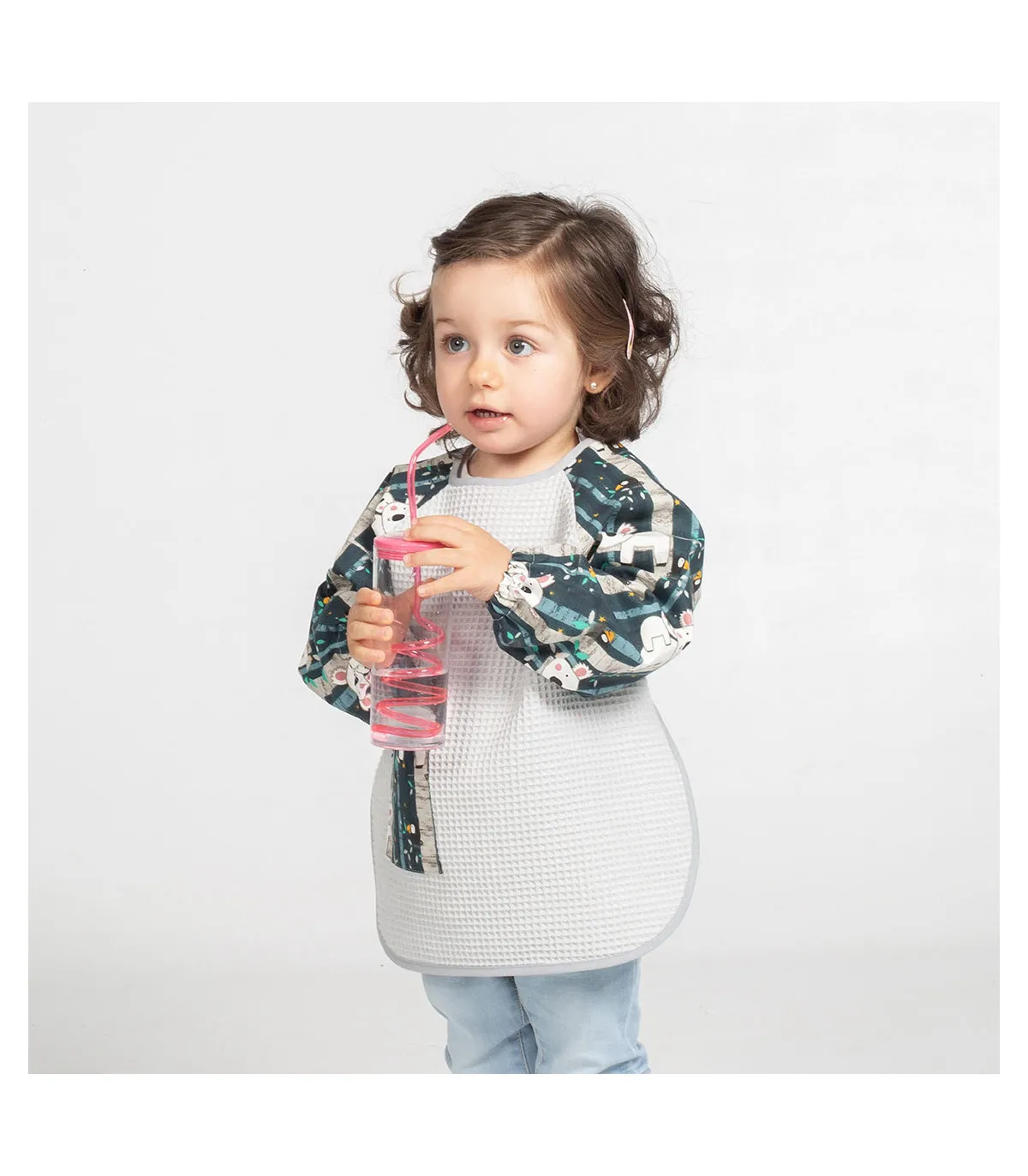 Langärmliges Lätzchen im Koala-Design mit Tasche, gestrickter Piqué-Stoff GARY'S UNIFORMS 310001