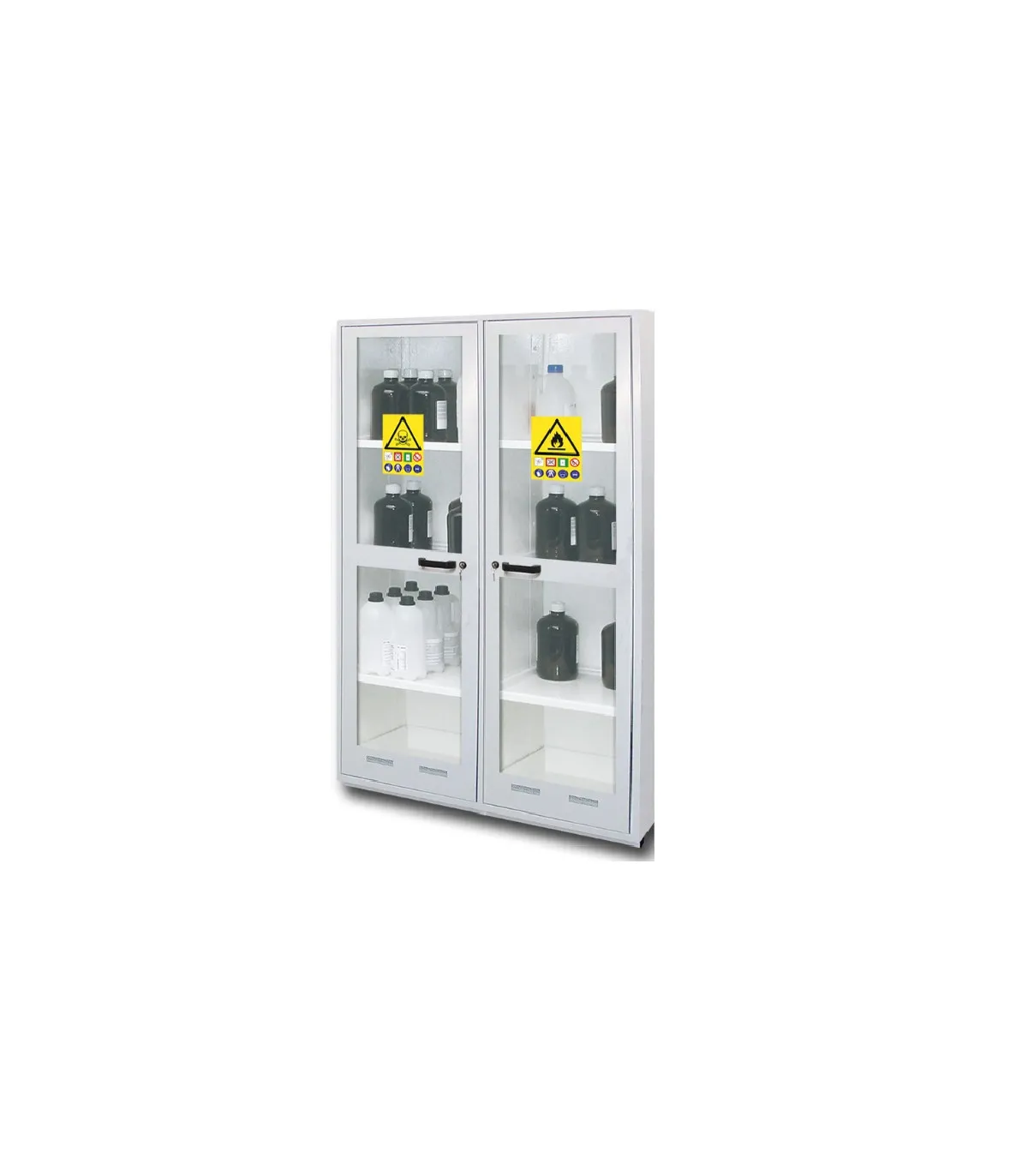 Mehrstufiger modularer Schrank mit 2 Glastüren und 4 Fächern 220 L ECOSAFE