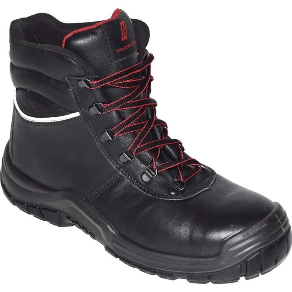 NITRAS Sicherheitsstiefel POWER STEP MID+, S3 HRO SRC EN ISO 20345, Größe 45 schwarz, Volleder