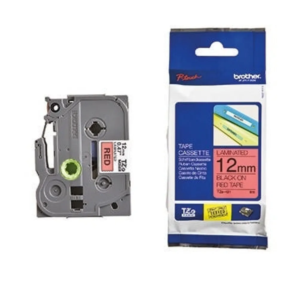 P-touch Schriftbandkassette TZE431 12mmx8m laminiert sw auf rt