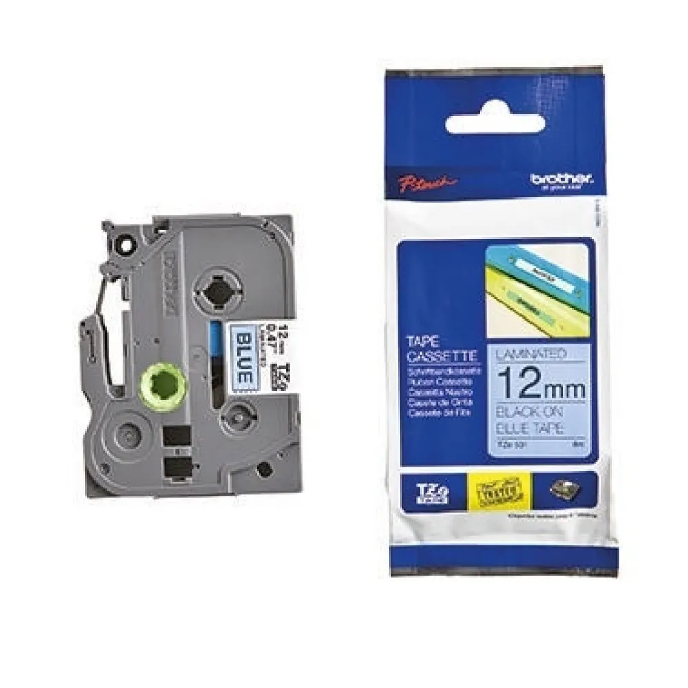 P-touch Schriftbandkassette TZE531 12mmx8m laminiert sw auf bl