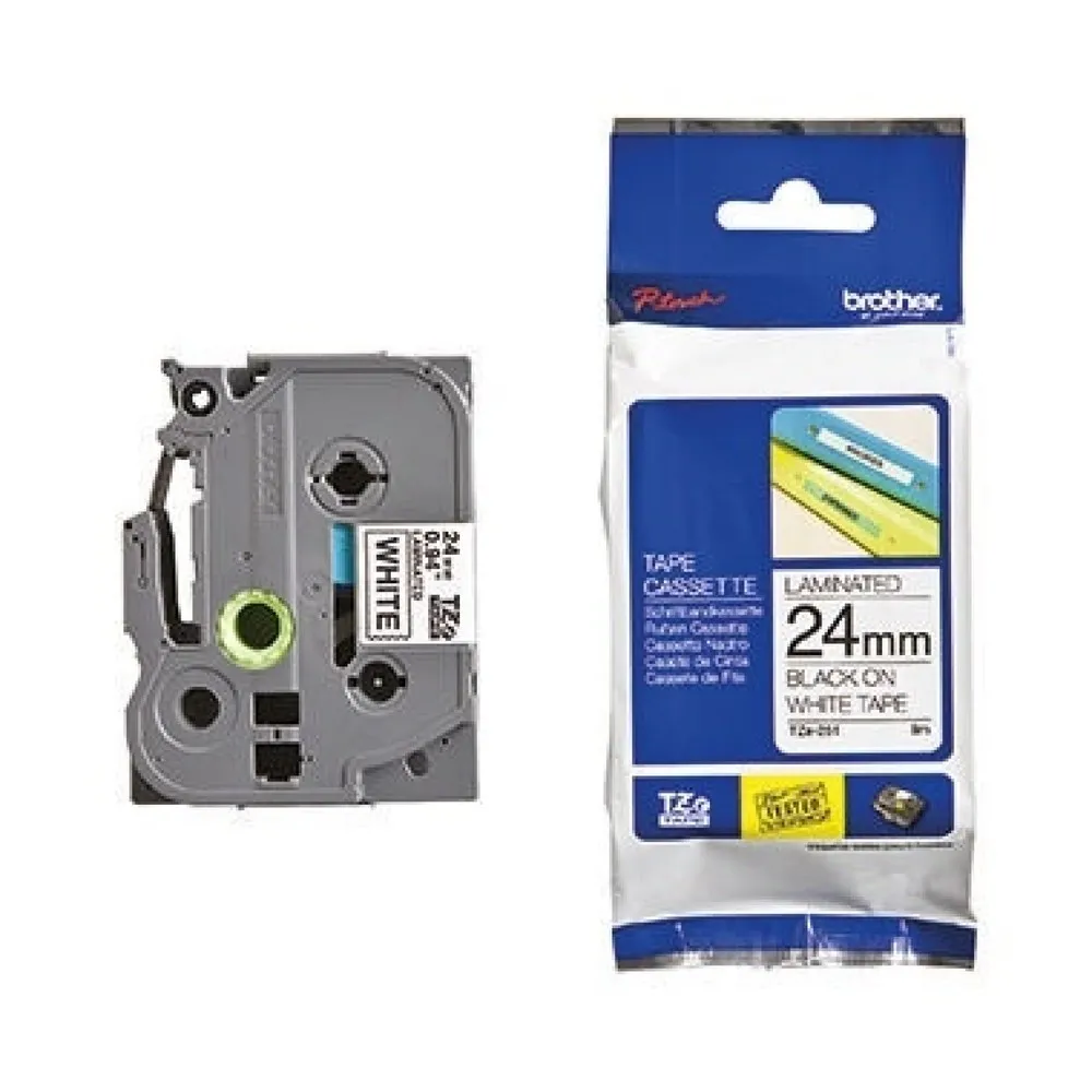 P-touch Schriftbandkassette TZE251 24mmx8m laminiert sw auf ws