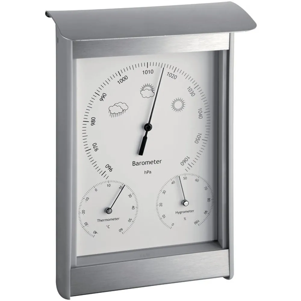 TFA Wetterstation, Aluminium/Kunststoff für innen/außen, H215xB145xT70mm silber/weiß