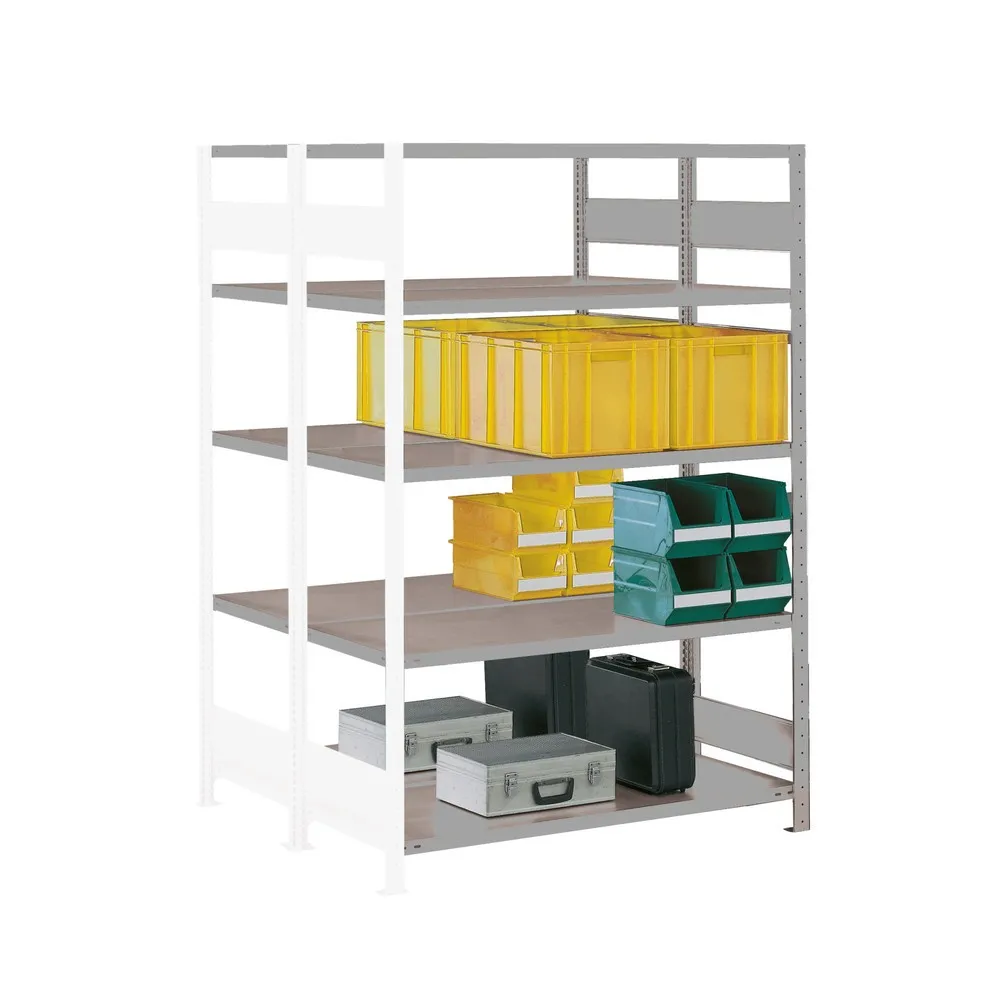 META Weitspannregal, doppelzeilig, AF, lichtgrau, HxBxT 2.000 x 1.300 x 800 mm