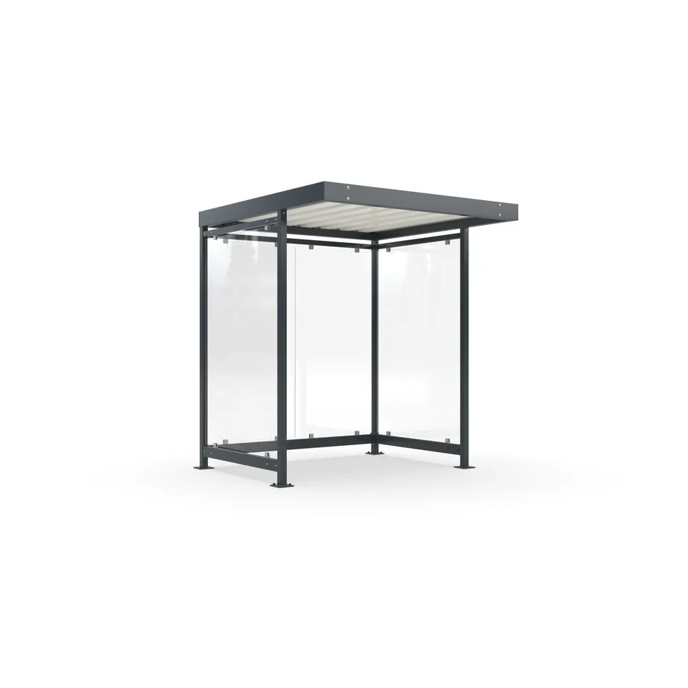 wsm® Raucherunterstand, Bausatz, für 3-4 Personen, 4 Elemente, RAL 7016 anthrazitgrau - ohne Glasdekor