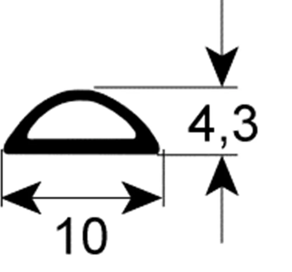 Winterhalter Türdichtung für Spülmaschine Breite 10mm Silikon
