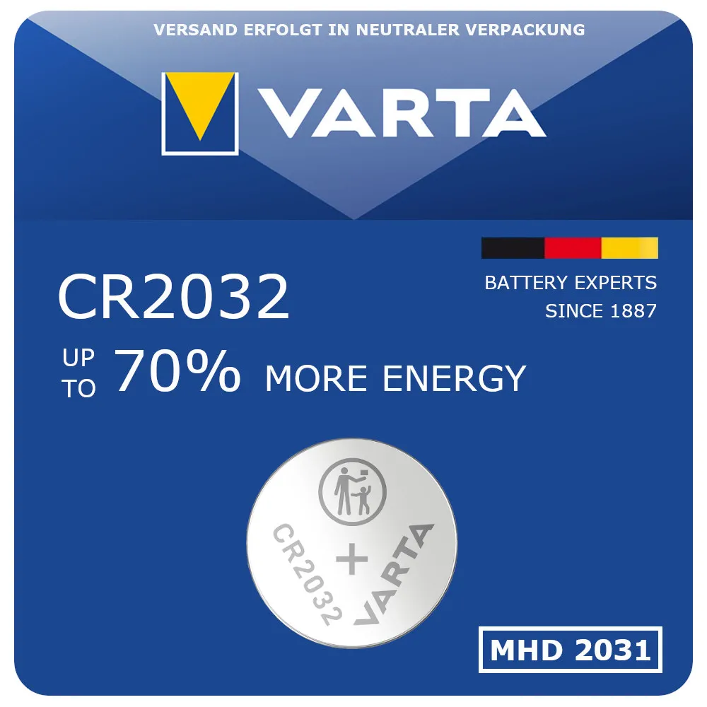 Varta CR2032 Lithium Knopfzellen 1x - 50x Stück