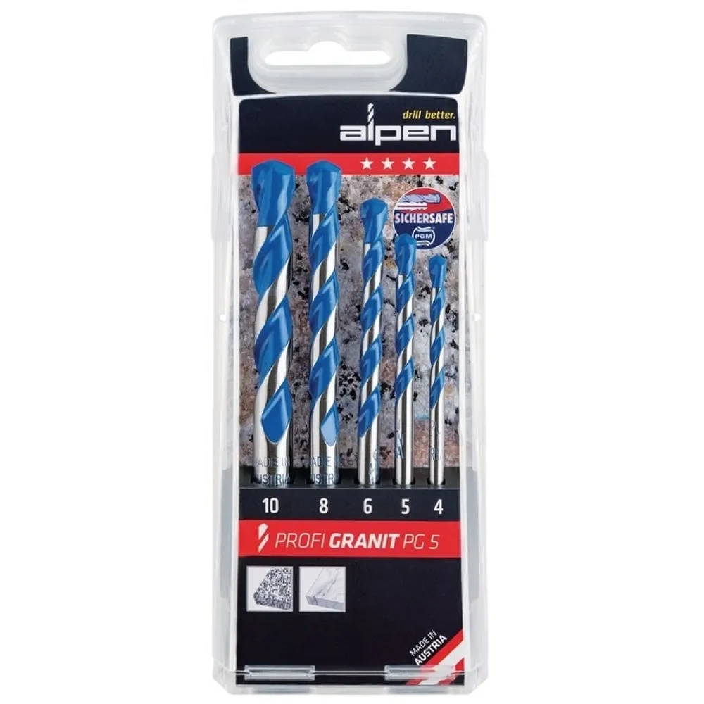 ALPEN Steinbohrersatz PROFI GRANIT 5-tlg.D.4,5,6,8,10mm