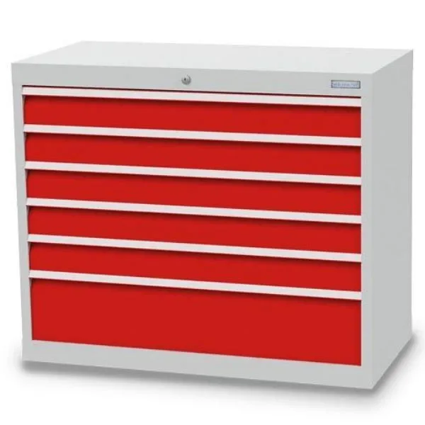 Bedrunka+Hirth Breiter Schubladenschrank 6 fach Stahlblech 980 x 500 x 819 mm