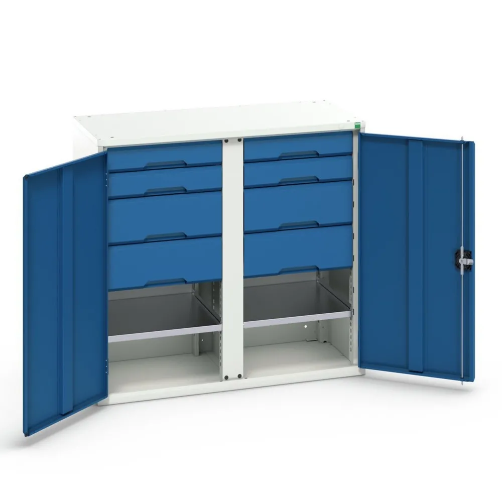 bott verso Beistellschrank mit Schubladen, mit 2 Fachböden und 8 Schubladen, BxTxH: 1050 x 550 x 1000 mm