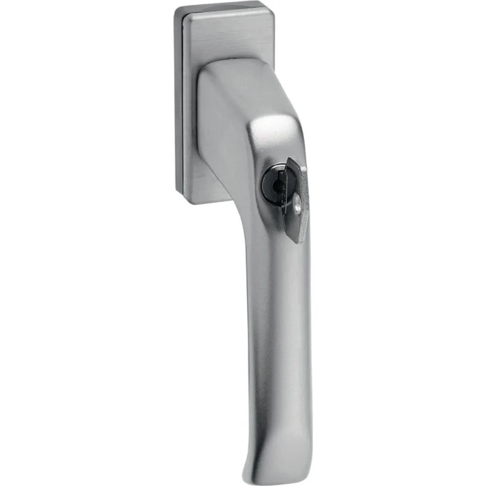 EDI Fenstergriff 1003/2035, 35 mm, Aluminium F2 / neusilberfarbig, abschließbar