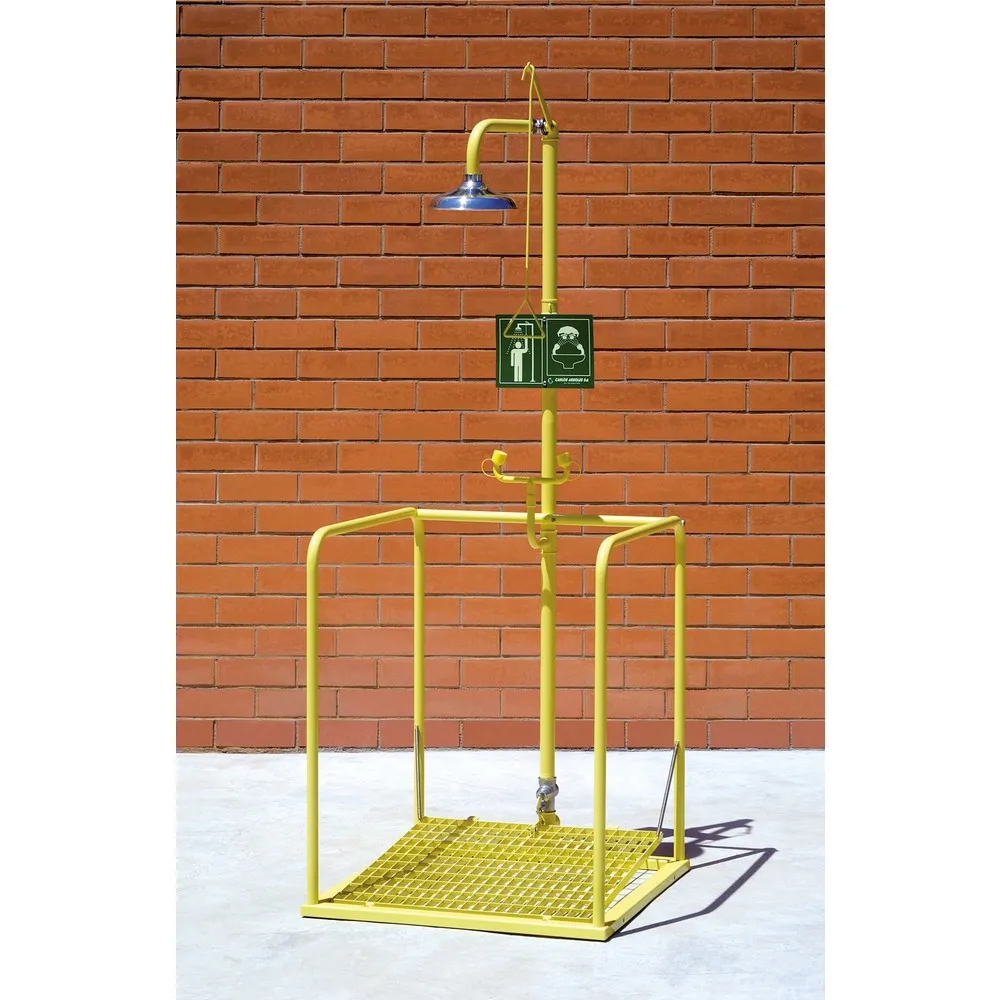 Erbstößer® Körper-/Augendusche-Station, DIN EN 15154-5, Edelstahl-Duschkopf