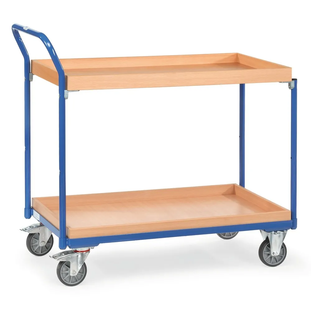 fetra® Tischwagen mit 2 Holzkästen à 1.000 x 600 mm, Höhe 1.030 mm