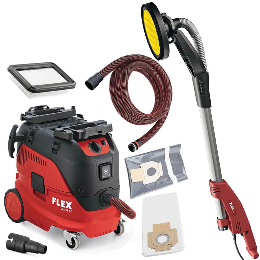 FLEX Giraffe Langhalsschleifer GE 5 + Sicherheitssauger VCE 33 L AC im Set 405884 444111