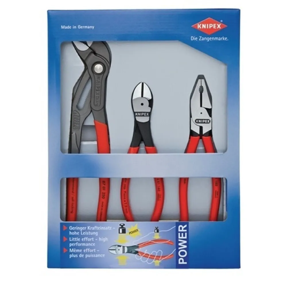 Zangensatz Kraft-Paket Inh.3tlg.pol.Kunststofftiefziehteil KNIPEX
