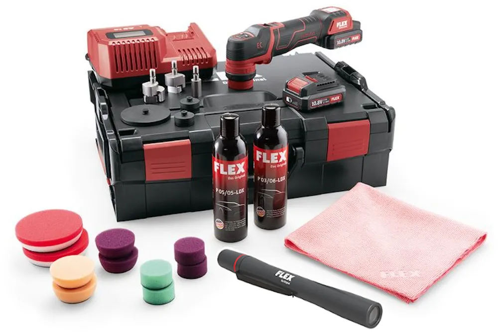 FLEX Akku Polierer Exzenterpolierer PXE 80 10.8 EC Set 469.076 + 463302