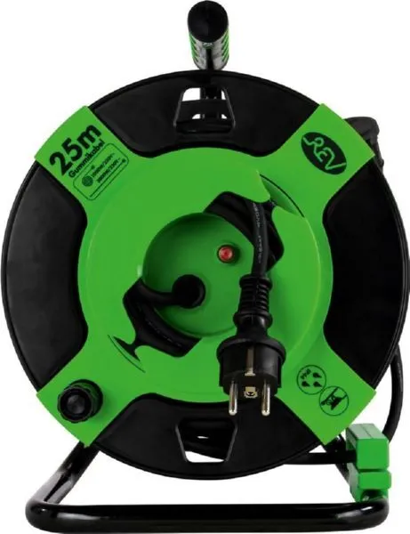 REV Gerätetrommel 25 meter IP 44 H05RR-F3G schwarz-grün