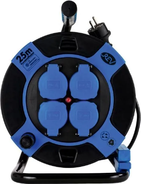 REV Kabeltrommel kompakt 25 meter H05VV-F 3G1,5 Kunststoff