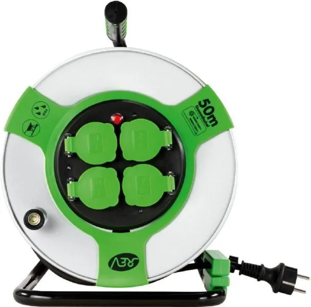 REV Kabeltrommel 50 meter Stahl IP44 4-fach H05RR-F 3G1,5