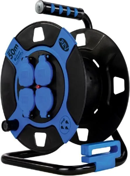 REV Leertrommel 4-fach Kunststoff IP44 schwarz / blau