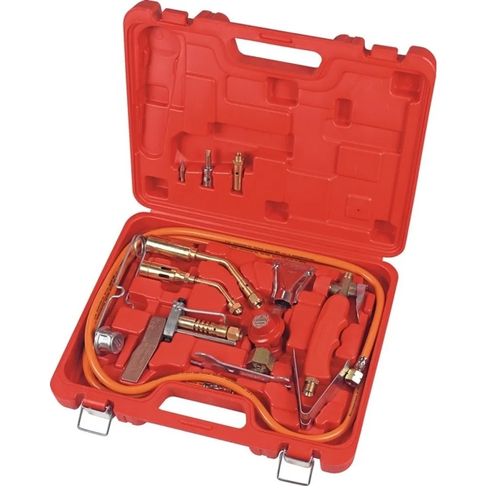 ROTHENBERGER INDUSTRIAL Hart-/Weichlötgarnitur, 15-teilig, im Kunststoffkoffer, Propan