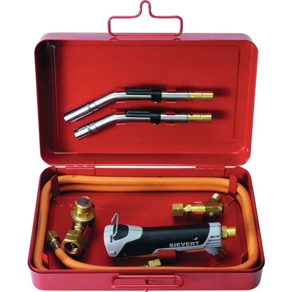 SIEVERT Hart-/Weichlötgarnitur Promatic 1000, 6-teilig, im Stahlblechkoffer, Propan