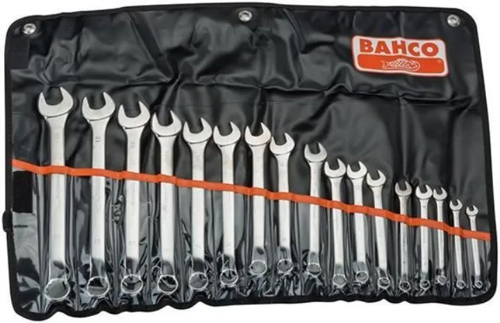 BAHCO Ringmaulschlüssel Satz poliert 17 teilig DIN 3113 B