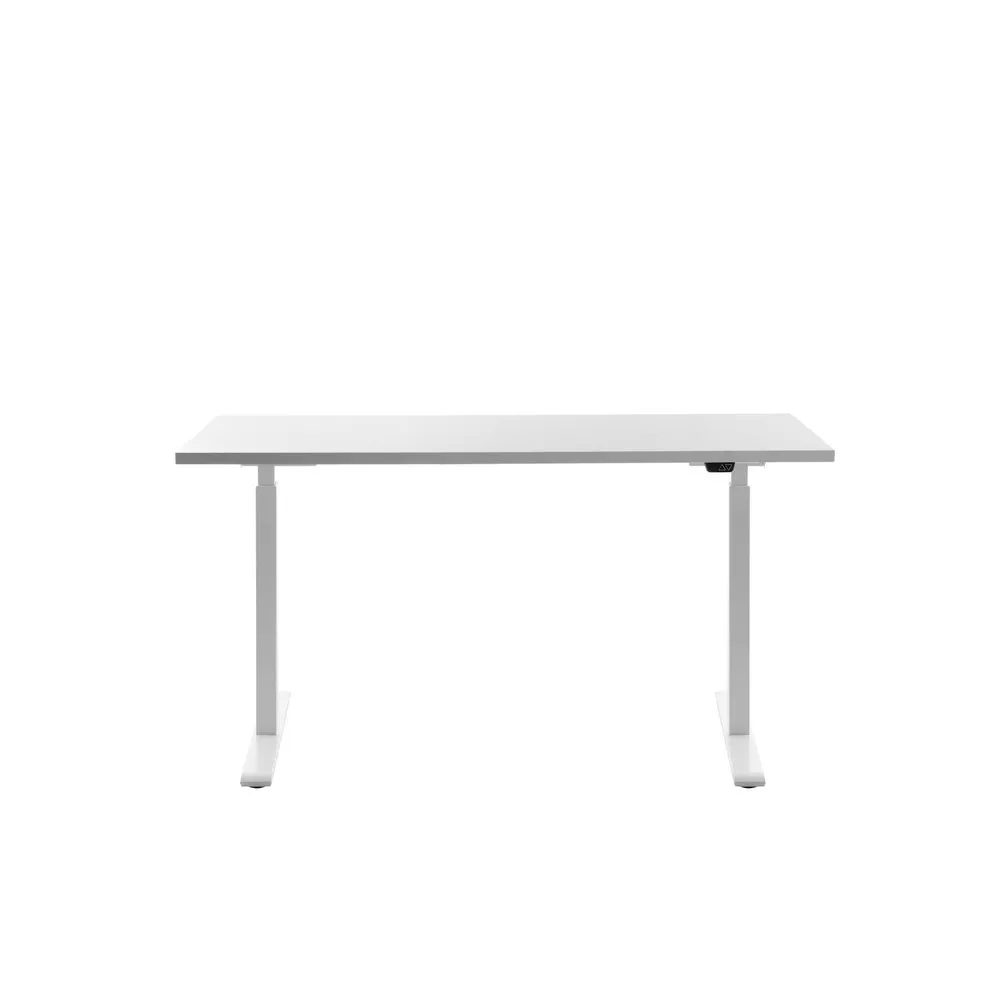 Topstar® Elektrisch höhenverstellbarer Schreibtisch E-Table, T-Fuß, BxT 1.400 x 600 mm, weiß/weiß