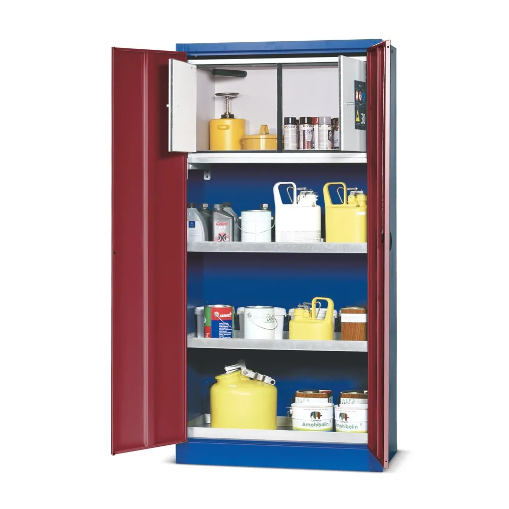 asecos® Brandschutzschrank mit Typ 30-Box, 2 Wannenböden, Bodenwanne (StawaR), HxBxT 1.950 x 950 x 500 mm