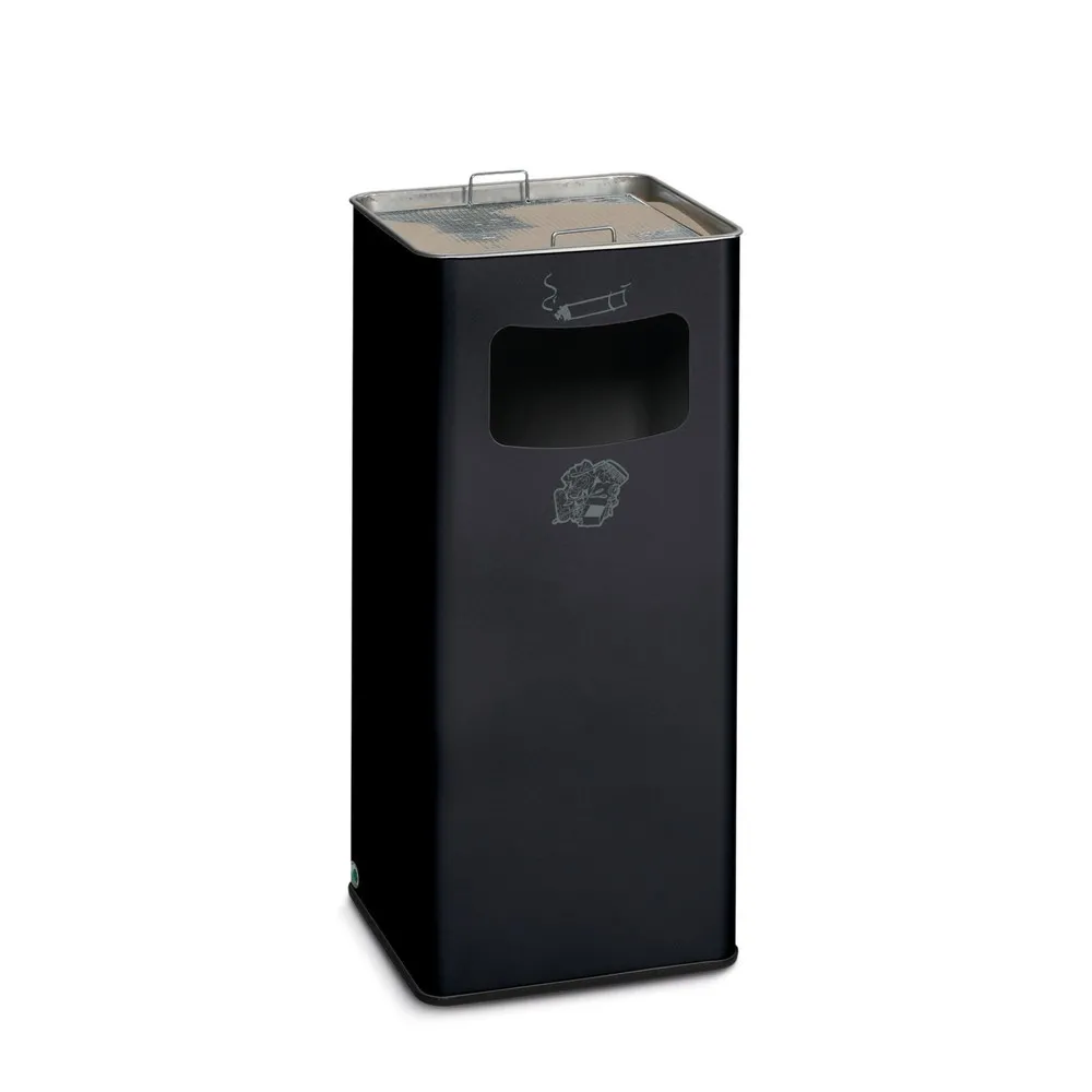 VAR® Ascher-Abfall-Kombination, Standmodell, 53,4 Liter, schwarzgrau