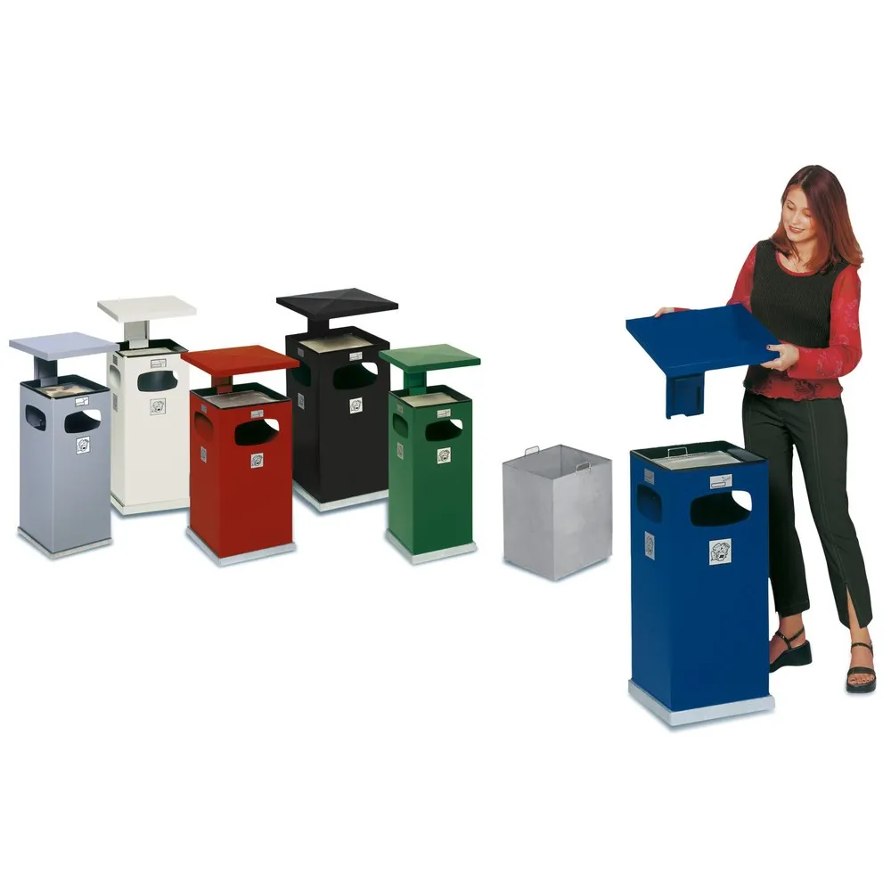 VAR® Kombiascher zur Bodenmontage, 38 Liter, purpurrot