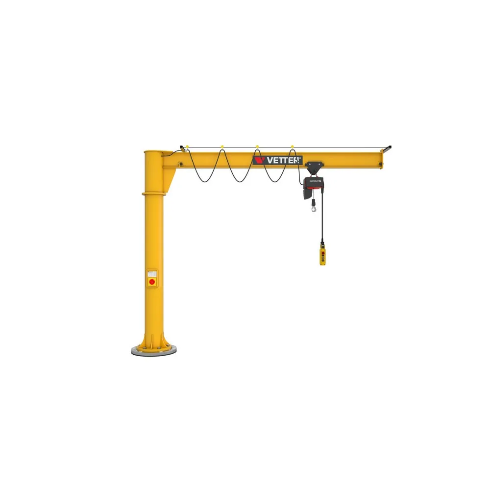 VETTER® Schwenkkran inkl. LIFTKET Elektrokettenzug, Säulenausführung, 360° Schwenkbereich, Ausladung 3.000 mm, TK 125 kg