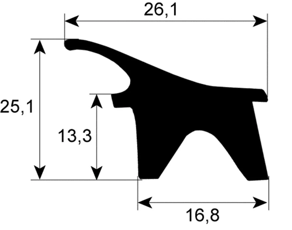 Türdichtung für Heissluftofen Foinox FC12G, FC12GA, FC12GDG Außenmaß