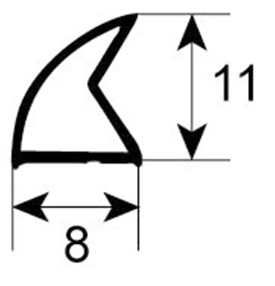 Wiesheu-Wiwa Türdichtung 4-seitig Länge 480mm Breite 320mm Profil 5000