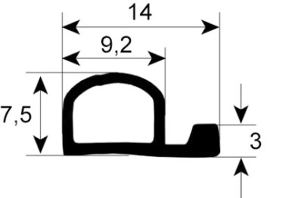 Türdichtung für Angelo Po 1G1FA0G, 291FAGF Profil 1855 VPE Meterware