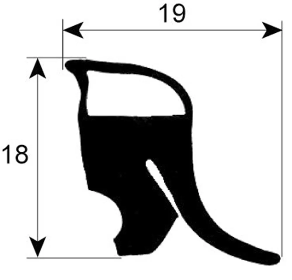 Türdichtung für Electrolux 976415X2, 976416X2 Länge 1600mm Profil 2921
