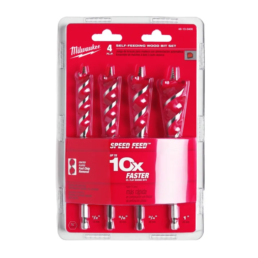 Milwaukee SPEED FEED Holzbohrer Set 4-teilig 13/16/20/25 mm